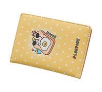Beavorty Titular del Pasaporte Cubierta de Tarjeta de crédito Accesorios de Viaje Bolsas titulares de Documentos de Viaje Titular de Documentos para Viajar Cuero PU Yellow