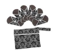 Beavorty Toallas Sanitarias Reutilizables S6 Negras Bolsa, Absorbentes y Transpirable, Para Periodo Menstrual y Postparto, Lavables y Portátiles, Protección Diaria Para Mujeres y Embarazadas