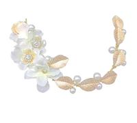 Beavorty Tocado de Boda Diadema de Flores para Novia Elegante Tocado Banda para El Pelo con Hojas para Decoraciones de Novia