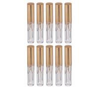 Beavorty Tubo Vacío para Brillo de Labios 2,5 Ml Transparente Tapa Dorada Ondulada, Envases Vacíos para Bálsamo Labial, Pack de 10 Unidades, Adecuado para Maquillaje y Cuidado Personal