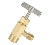 Beavorty Válvula sellada y Adaptador de Conector metálico para refrigerante, con Estructura Pesada y válvula de Seguridad, Compatible con latas de autosecado R134a y Rosca 1/4 SAE Externa