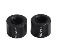 BEAZOOM 2 tuercas de eje pasante de bicicleta de 12 mm 15 mm P1.0 P1.5 P1.75, aleación de aluminio para tapa de buje, plegado de montaña para bicicleta, negro (15 x 1.0 mm)