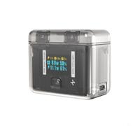 BEAZOOM 4 fundas de carga portátiles, batería externa de 2290 mAh con pantalla LED, carga rápida para concentrador y caja de almacenamiento protectora, color gris