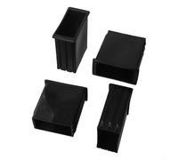 BEAZOOM 4 piezas de plástico cuadrado tubo manga accesorios equipo fitness conector hueco 50x50 a 45x45mm negro (50 * 100 a 40 * 80)