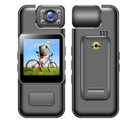 BEAZOOM 4K para cámara corporal con lente giratoria de 180 grados, 1080P para mini cámara con, grabadora de video portátil portátil de 1000 mAh para seguridad