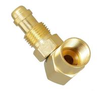 BEAZOOM 90 grados CGA 032 Tuerca NIP-032 Conector de codo para TIG MIG Soldador Argón Gas Line Adaptador de latón macizo AW-407