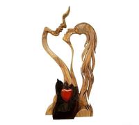 BEAZOOM Adorno artístico de madera para parejas, estatua de besos que aporta un ambiente de amor a la decoración del hogar