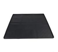 BEAZOOM Alfombrilla de silicona a prueba de fugas con borde elevado para uso como alfombrilla de inodoro portátil o accesorio para silla de inodoro (65 x 60 cm, negro)