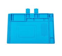 BEAZOOM Alfombrilla de soldadura de silicona térmica, 45 x 30 cm, estación de reparación antiestática, antideslizante, almohadilla protectora para banco de trabajo, teléfono móvil, PC, reloj, azul