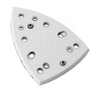 BEAZOOM Almohadilla de respaldo triangular de lijado de 148 x 98 mm para 400 REQ, disco de repuesto de espuma de poliuretano suave de 7 agujeros, blanco y negro