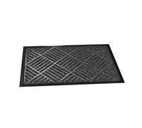 BEAZOOM Antideslizante al aire libre frente para la puerta Felpudo, Clima- Alfombra de entrada para el hogar, para limpiar para negro 60x90 cm(40 * 60cm)
