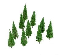 BEAZOOM Árboles modelo verde de 6,5 cm, paquete de 50 unidades para HO OO escala ferrocarril tren, diseño, paisaje, juego de guerra, diorama, paisaje, accesorios de simulación de resina de plástico