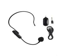 BEAZOOM Auriculares inalámbricos Micrófono 2.4G Bodypack sistema con gancho ajustable PA altavoz mezclador Karaoke 30M Negro