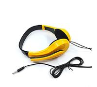 BEAZOOM Auriculares supraaurales con cable con micrófono, auriculares individuales para juegos para PC y smartphone, cómodos auriculares ABS para música y llamadas, azul (amarillo)