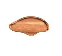 BEAZOOM Bandeja de servir de madera hecha a mano para pan, postre, té y aperitivos, plato decorativo de acabado liso para cocina, comedor, 30 x 14,8 cm (S)
