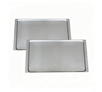 BEAZOOM Bandeja para hornear de aleación de aluminio, paquete de 2 bandejas rectangulares de 315 x 435 mm para tartas de pan resistentes sin horno