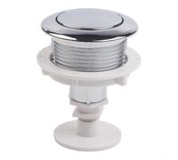 BEAZOOM Botón de descarga de inodoro ABS de 55 mm de diámetro, cisterna de acción única para tapa de tanque para reemplazo, instalación simple, reparación del hogar, plateado (plata)