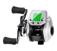 BEAZOOM Carrete de cebo con pantalla digital 7.2:1, monitor de profundidad de línea de tiempo de temperatura en tiempo real, zurdo y derecho, plástico de metal compacto para pesca deportiva al aire