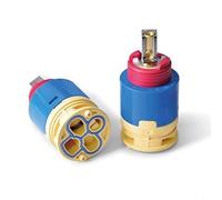 BEAZOOM Cartucho de equilibrio de presión de ducha de 40 mm JL02BJ, se adapta a Glacier Bay, Flo, para válvulas Pioneer, azul/para control de temperatura rojo, 3-1/8 pulgadas de longitud para
