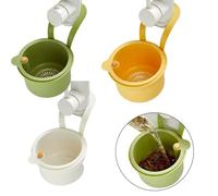 BEAZOOM Cesta coladora desmontable para fregadero con filtro fino, grifo de cocina, colador de residuos de alimentos, ahorro de espacio, color amarillo