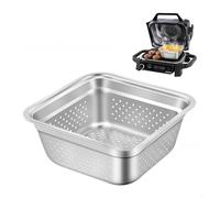 BEAZOOM Cesta de parrilla de acero inoxidable y estante OG701 para cocinar al aire libre, capacidad de 4 cuartos de galón, distribución uniforme del calor, barbacoa en el patio trasero