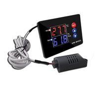 BEAZOOM Controlador de humedad y temperatura con pantalla digital para termostato de doble salida higrostato, -20 a 60, 0-100% RH, precisión de 0,1, control de relé para calefacción y refrigeración
