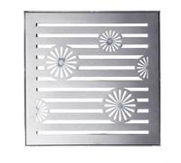 BEAZOOM Cubierta de drenaje de acero inoxidable con marco, rejilla de drenaje al aire libre para jardín, entrada, patio, rejilla de canal de agua de lluvia 200 x 200 mm, plata (300 x 300 x 20 x 2 mm)