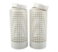 BEAZOOM Cubo de compostaje de jardín de PVC con diseño de tubo que ahorra espacio, tapa segura y ventilación para macetas pequeñas y camas elevadas, color blanco (3 piezas)