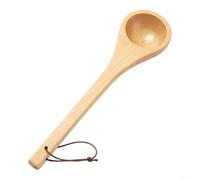 BEAZOOM Cucharón de madera de cedro para sauna de 38 cm, resistente al calor, con cordón para una infusión de agua segura y fácil