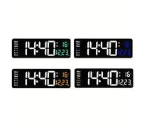 BEAZOOM Despertador digital de pared con mando a distancia, formato 12/24 | Reloj de pared LED grande con calendario, brillo ajustable e indicador de grados Celsius o Fahrenheit