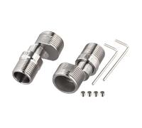 BEAZOOM Extensor de grifo de ducha de acero inoxidable, 2 unidades, adaptador de ángulo telescópico giratorio con tornillo excéntrico, 120-180 mm ajustable para rango