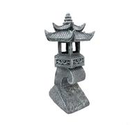 BEAZOOM Farol de pagoda con energía solar para exteriores, efecto de piedra de resina, luz LED para jardín, patio y paisaje zen (A)