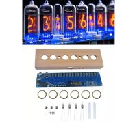 BEAZOOM IN14 Nixie Clock DIY Kit de 6 dígitos Glow Digital Tube Case PCB Board RGB Retroiluminación 12/24H Modo de suspensión Tubos de carcasa acrílica no incluidos