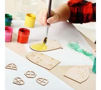 BEAZOOM Juego de 48 hadas de madera sin terminar para manualidades, puertas en miniatura de pino y para ventanas, manualidades, álbumes de recortes, decoración de jardín