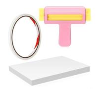 BEAZOOM Juego de crimpadora de papel con 50 hojas brillantes y cinta, máquina ondulada de plástico para bolsas de chips, álbumes de recortes, rosa