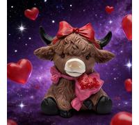 BEAZOOM Juego de figuras románticas de vaca de resina, escultura femenina con ramo masculino con sombrero, día de San Valentín, boda, aniversario, decoración del escritorio del hogar