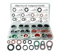 BEAZOOM Juego de juntas de sellado de compresor de aire acondicionado, kit de piezas de reparación de CA de coche con estuche de almacenamiento organizador de 105 Uds