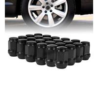 BEAZOOM Juego de tuercas de rueda negras M12 x 1.25 x 24 pulgadas, tuercas de bellota de extremo cerrado, asiento cónico de 60 grados, reemplazo directo para modelos Land Cruiser Prado y Ford, 120