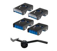 BEAZOOM Juego profesional de elevación de muebles y rodillos, 4 ruedas con 2 frenos más, capacidad de 350 kg para reubicación en casa y oficina (negro)
