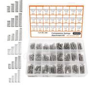 BEAZOOM Juego surtido de muelles de compresión de 24 tamaños, 392 piezas de | Muelles pequeños de acero con funda transparente para uso versátil en juguetes, herramientas, electrónica, paraguas