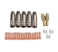 BEAZOOM Kit de 30 piezas de soldadura MIG para consumibles de antorcha MB15 15AK 14AK, puntas de contacto de 0,8/1,0 mm, boquillas de gas, soportes y resortes para HITBOX