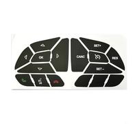 BEAZOOM Kit de calcomanías de reparación de botones de volante para Dodge Charger 2016-2022, superposición de vinilo negro con personajes blancos