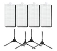 BEAZOOM Kit de cepillo lateral de repuesto y filtro HEPA para aspiradora Liectroux L200, 4 filtros + 4 cepillos laterales