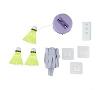 BEAZOOM Kit de entrenamiento portátil de rebote de bádminton, tablero elástico de PC + ABS para mejorar la habilidad, incluye volantes y ganchos para gimnasio en casa (3 bolas)