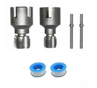 BEAZOOM Kit de herramientas de roscado interno y externo para tubos de PVC de 1/2 pulgada y 3/4 pulgadas, juego de troqueles de corte de rosca de acero con adaptador de taladro para reparación de