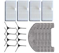 BEAZOOM Kit de piezas de repuesto para robot aspirador MONSGA MS1 MAX, 8 cepillos laterales, 4 filtros HEPA, 5 paños de fregona, accesorios fáciles de instalar