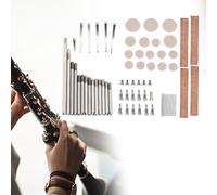 BEAZOOM Kit de reparación de resorte y tornillo para clarinete, piel de oveja de metal para piezas de repuesto para restaurar la capacidad de respuesta clave y montaje seguro