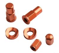 BEAZOOM Kit de tuercas de bloqueo de llanta de bicicleta de aluminio CNC para suciedad con junta para vástago de válvula de 8 mm para reparación de ruedas de motocicleta, verde (naranja)
