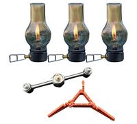 BEAZOOM Linterna de gas de cobre y vidrio para acampar al aire libre, lámpara portátil para tienda de campaña con estuche de almacenamiento, ajustable para llama, luz ambiental, senderismo, blanco