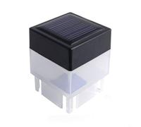 BEAZOOM Luz solar de poste IP44 impermeable al aire libre lámpara de tapa de valla para auto anochecer a amanecer para jardín, patio, camino, blanco cálido (blanco)
